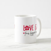 Personalized Pug Valentine's Day コーヒーマグカップ (正面右)