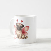 Personalized Pug Valentine's Day コーヒーマグカップ (正面左)