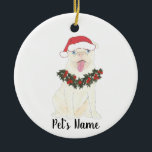 Personalized Pug (White) セラミックオーナメント<br><div class="desc">Make the nice list this year with a personalized ornament of your sweet pug elf!</div>