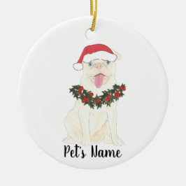 Personalized Pug (White) セラミックオーナメント