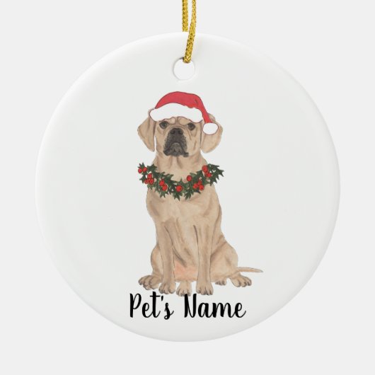 Personalized Puggle セラミックオーナメント (正面)