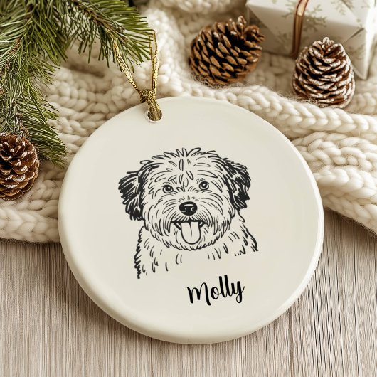 Personalized Puli Dog Christmas セラミックオーナメント