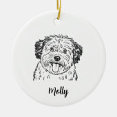 Personalized Puli Dog Christmas セラミックオーナメント (正面)