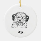 Personalized Puli Dog Christmas セラミックオーナメント (裏面)