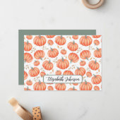 Personalized Pumpkin Botanical Note Card ノートカード (正面/裏面インサイチュ)