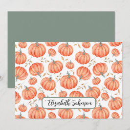 Personalized Pumpkin Botanical Note Card ノートカード