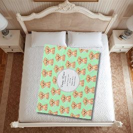 Personalized Puppy Baby Blanket フリースブランケット