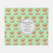 Personalized Puppy Baby Blanket  フリースブランケット (正面(横))
