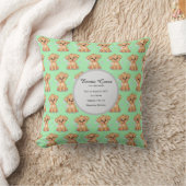 Personalized Puppy Birth Pillow クッション (ブランケット)