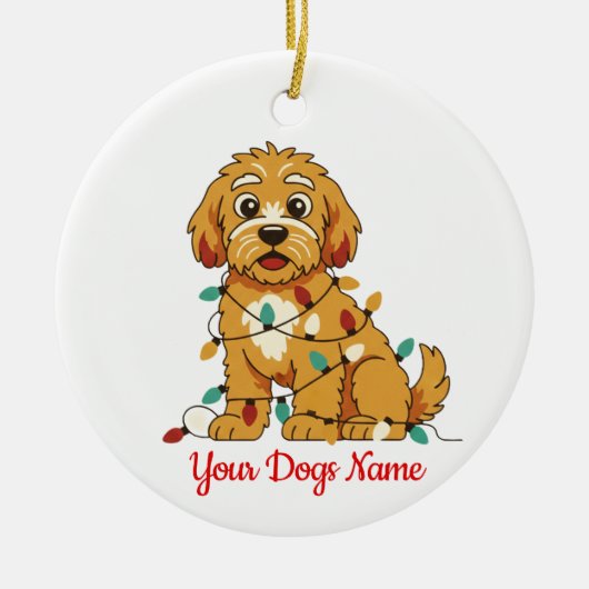 Personalized Puppy Christmas Ornament セラミックオーナメント (正面)
