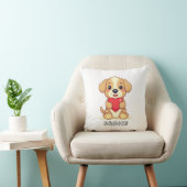 Personalized Puppy Valentine Throw Pillow クッション (椅子)