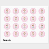 Personalized Purim Sticker – Candy Girl Theme ラウンドシール (シート)
