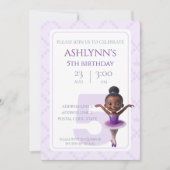 Personalized Purple Ballerina Ballet Birthday 招待状 (正面)