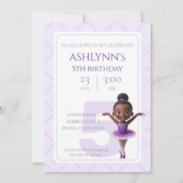 Personalized Purple Ballerina Ballet Birthday 招待状
