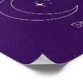 Personalized Purple Celestial Line Art Poster ポスター (角)