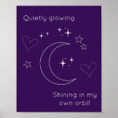Personalized Purple Celestial Line Art Poster ポスター (正面)