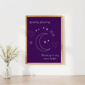 Personalized Purple Celestial Line Art Poster ポスター