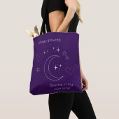 Personalized Purple Celestial Line Art Tote Bag トートバッグ (クローズアップ)