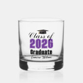 Personalized Purple Class of 2026 Graduation ウイスキーグラス (正面)
