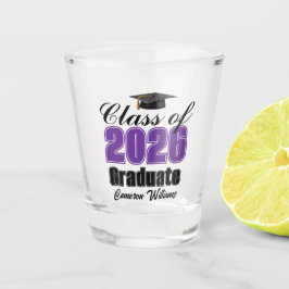 Personalized Purple Class of 2026 Graduation Party ショットグラス
