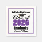 Personalized Purple Class of 2026 Graduation Party スタンダードカクテルナプキン (正面)