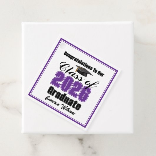 Personalized Purple Class of 2026 Graduation Party フェイバータグ (インサイチュ)