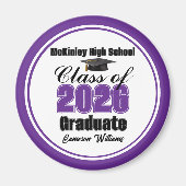 Personalized Purple Class of 2026 Graduation Party マグネット (正面)