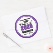 Personalized Purple Class of 2026 Graduation Party ラウンドシール (封筒)