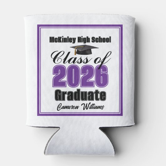 Personalized Purple Class of 2026 Graduation Party 缶クーラー (裏面)