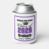 Personalized Purple Class of 2026 Graduation Party 缶クーラー (缶裏面)