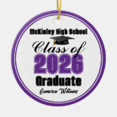 Personalized Purple Class of 2026 Graduation Photo セラミックオーナメント (正面)