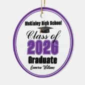 Personalized Purple Class of 2026 Graduation Photo セラミックオーナメント (左)