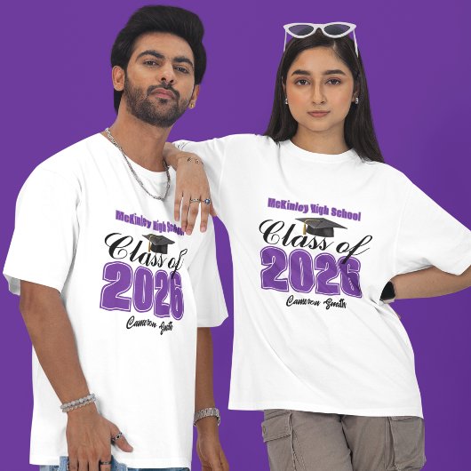 Personalized Purple Class of 2026 Graduation Tシャツ