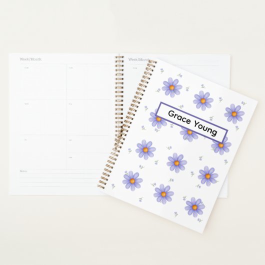 Personalized Purple Daisy Notebook Custom Name プランナー手帳 (ディスプレー)