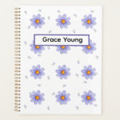 Personalized Purple Daisy Notebook Custom Name プランナー手帳 (正面)