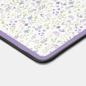 Personalized Purple Floral デスクマット (コーナー)