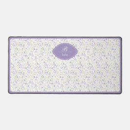 Personalized Purple Floral デスクマット