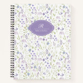 Personalized Purple Floral ノートブック (正面)