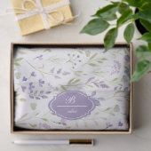 Personalized Purple Floral Monogram 薄葉紙 (ギフト)