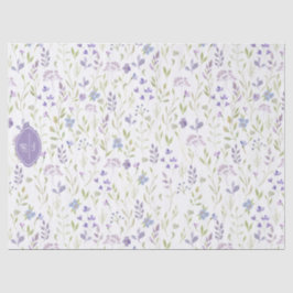 Personalized Purple Floral Monogram 薄葉紙