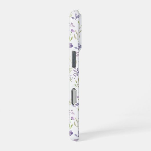 Personalized Purple Floral Monogram iPhoneケース (右側面)