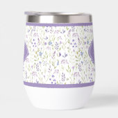 Personalized Purple Floral Monogram Tumbler (右面)