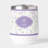 Personalized Purple Floral Monogram Tumbler (正面)
