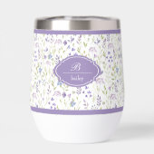 Personalized Purple Floral Monogram Tumbler (背面)