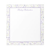 Personalized Purple Floral Notepad ノートパッド (正面)