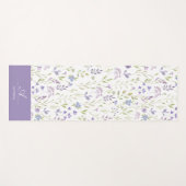 Personalized Purple Floral Yoga Mat ヨガマット (正面(横))