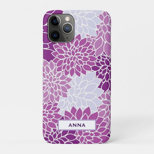 Personalized Purple Flower Pattern iPhone Case Case-Mate iPhoneケース (裏)