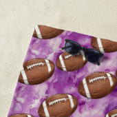 Personalized Purple Football Kids ビーチタオル (インサイチュ)