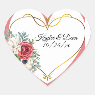 Personalized Purple Heart stickers ハートシール