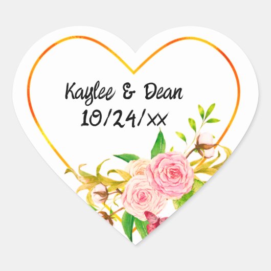 Personalized Purple Heart stickers ハートシール (正面)